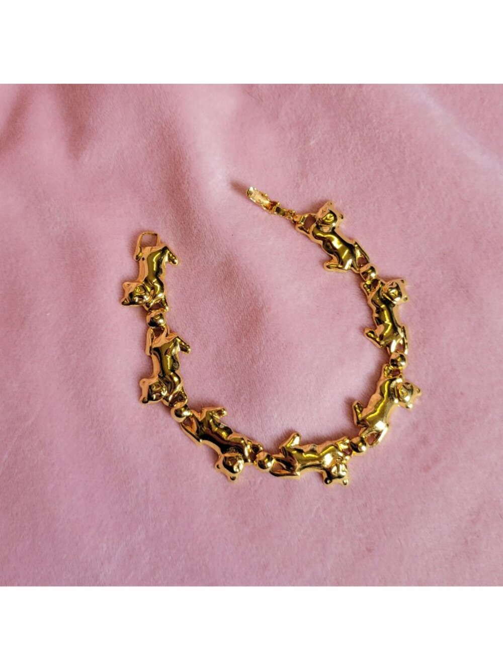 Kitty Cat Kitten Gold Tone Wrap Around Costume Jewelry Bracelet BR1
